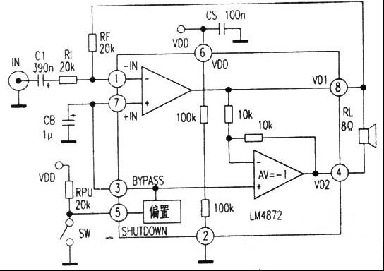 1W功率音频率放大器LM4872