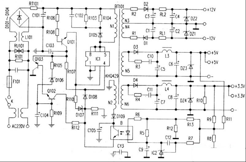 视易星云KTV点歌机顶盒开关电源故障检修