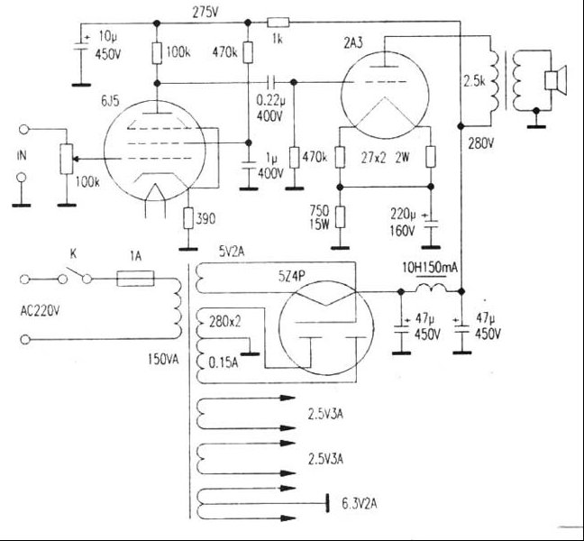 用束射管6J5推2A3