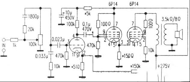 自制多媒体用阴极补偿6P14小胆机