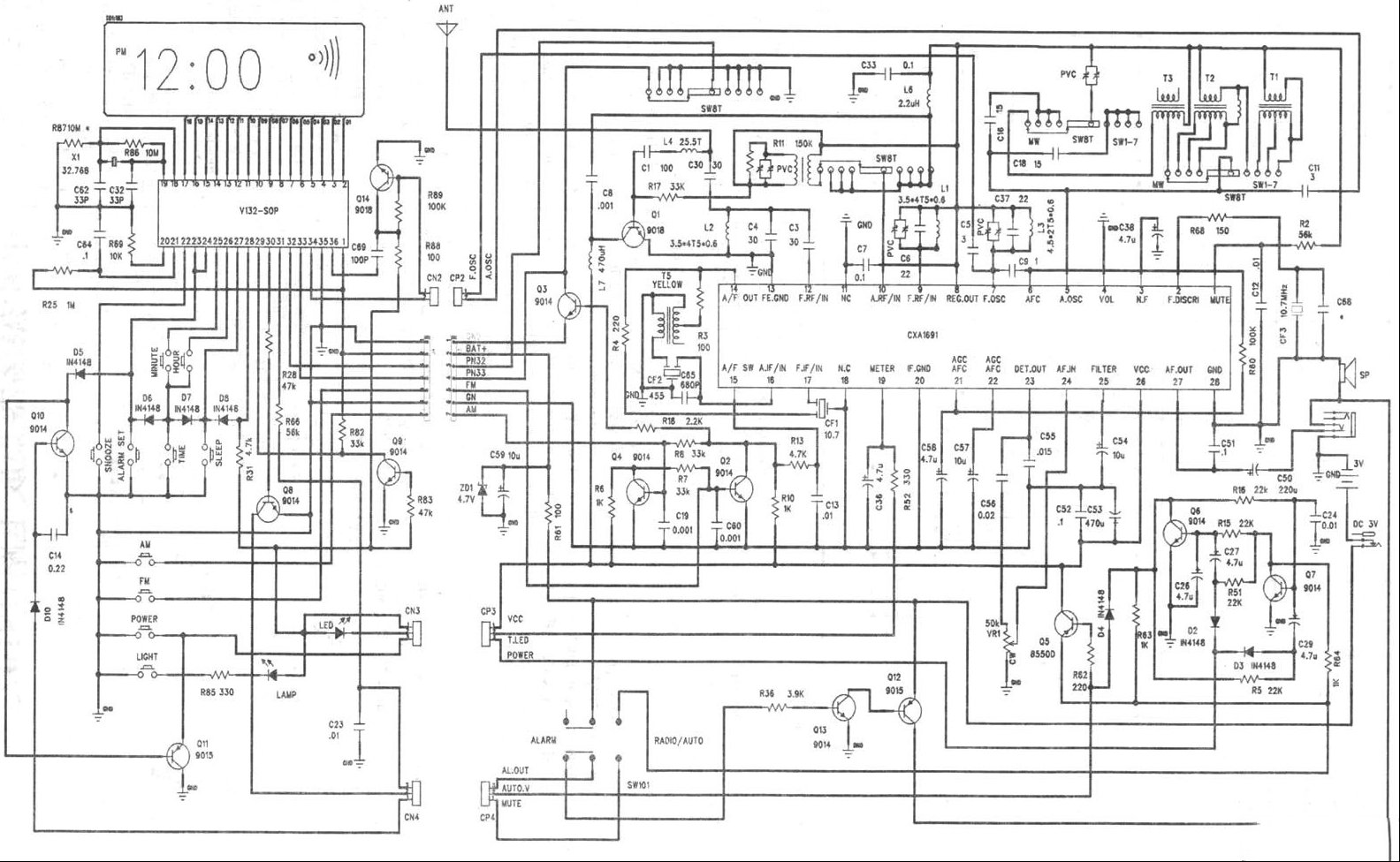 日升宝RS-9706全波段收音机电路原理
