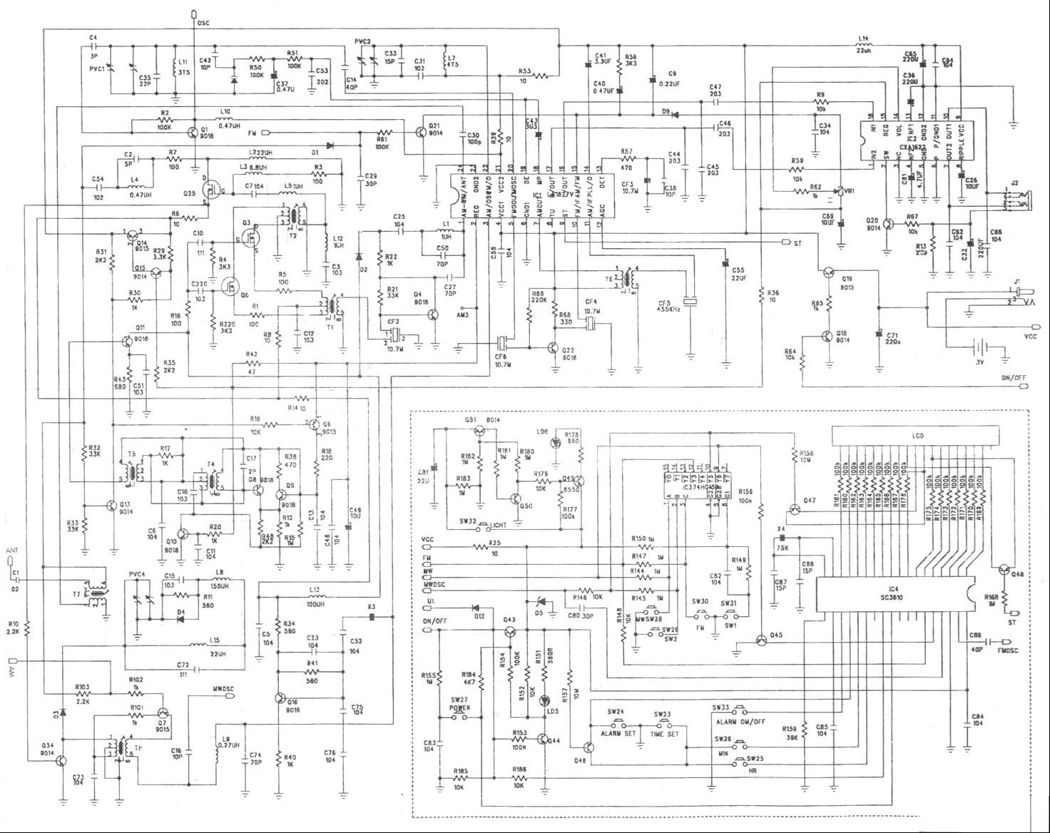 日升宝RS-9705变频收音机电路原理
