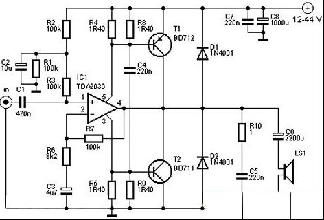 TDA2030A四十瓦的音频放大器