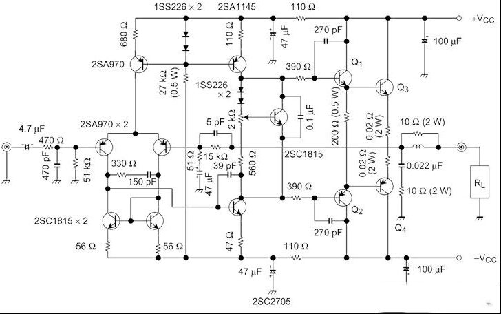 两款分立元件功放电路