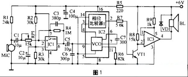 手提式喊话器电路原理