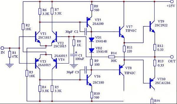 全互补对称电路OCL功放电路