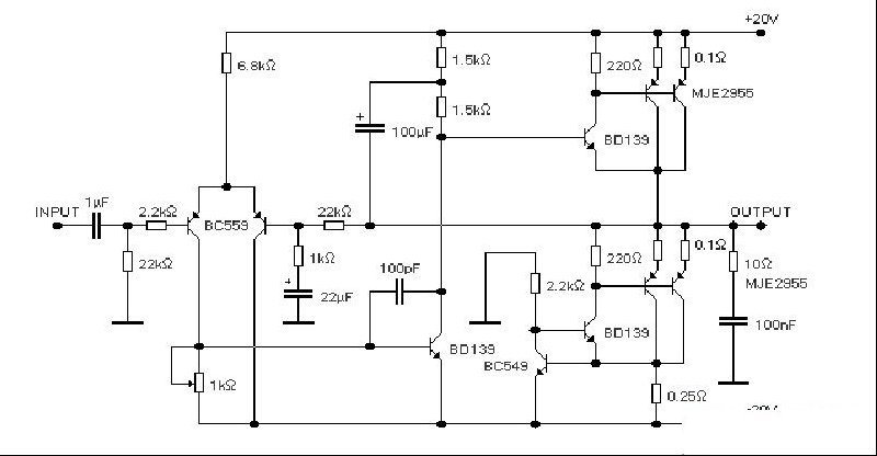 20W单端纯甲类功放电路