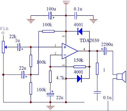 TDA2030的单电源接法和双电源接法
