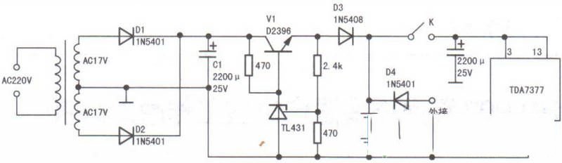 用复合管代换电源调整管D2396