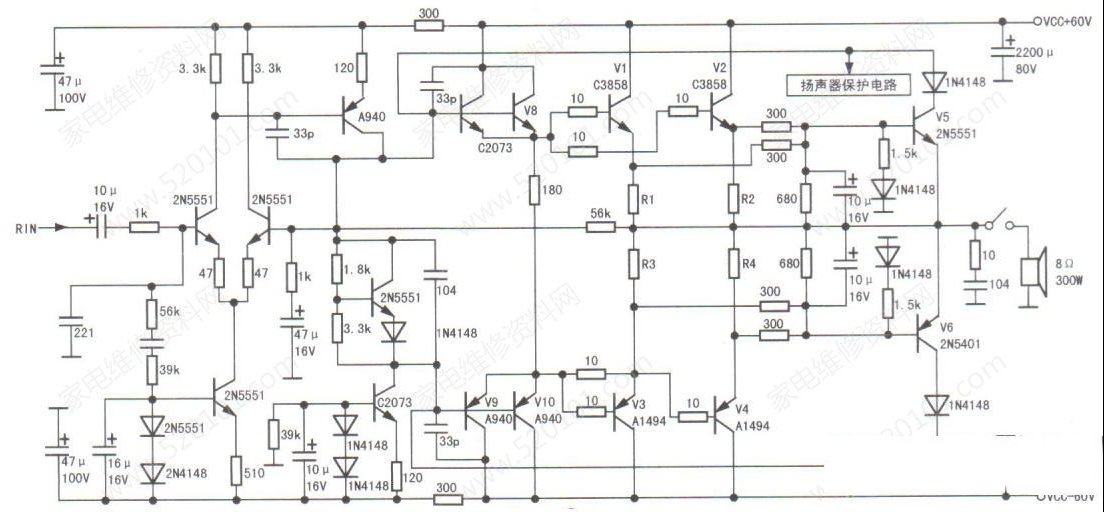 A-T5500功放右声道音量小的检修思路