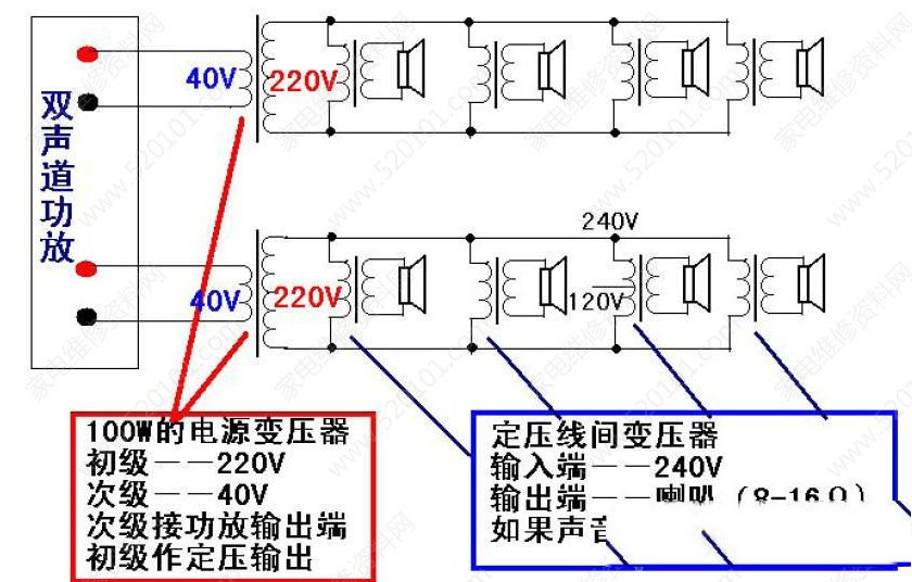 普通功放改定压输出的电路