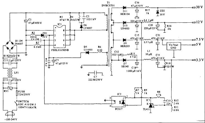 神州SDVBC-28037J机顶盒指示灯不亮且不工作的检修思路