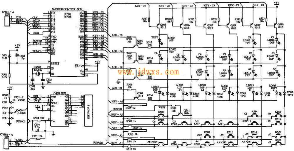 奇声AV-757DB放大器系统控制电路