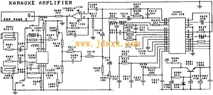 奇声AV-757DB放大器卡拉OK电路