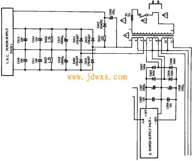 奇声AV-757DB放大器电源电路2