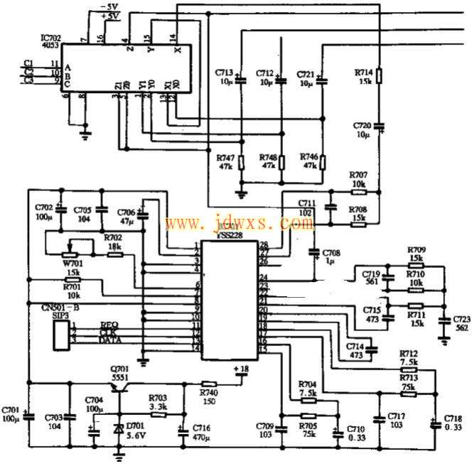奇声AV-757DB放大器DSP电路