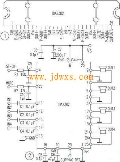 4×22W功放★_TDA7382