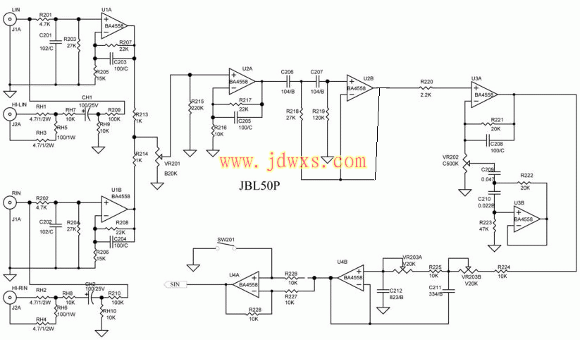 JBL50汽车功放★_电路图纸