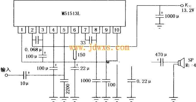 M51513L 5.8W音频功放★_电路图