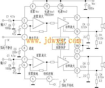 车载功放★_TA8205AH的应用及代换