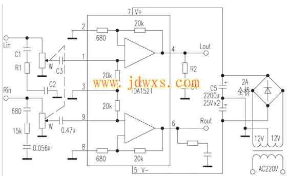 TDA1521功放★_电路板原理图和应用电路图纸