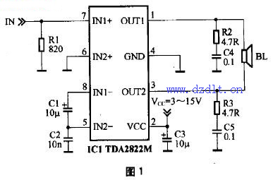 用TDA2822M制作MP3有源音箱
