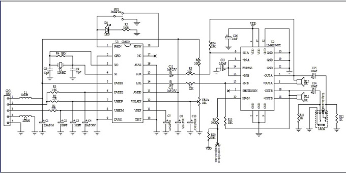 USB多媒体2.5W+2.5W音箱设计图纸