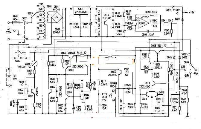 ECG-5151心电图机电源，用蓄电池供电输出电压变为0V