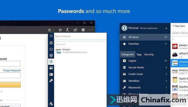 1Password最终推出Win10 Edge浏览器扩展