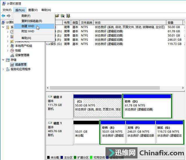 使用VHD可以隐藏文件的方法
