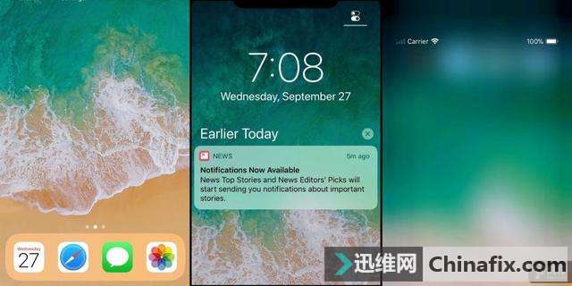 来看看iPhone X主屏幕和锁屏界面的细节