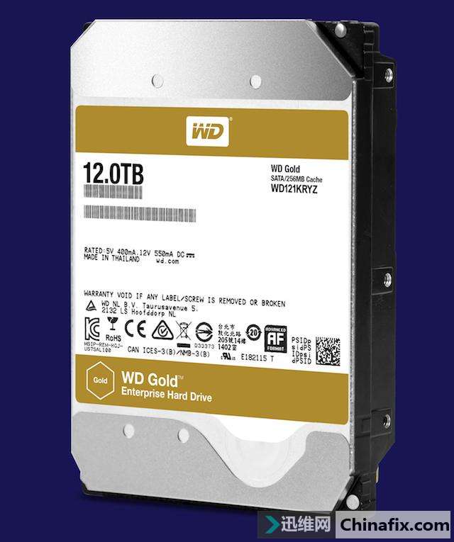 西数发布12TB机械硬盘新品