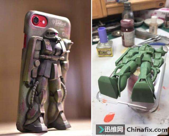 日本模型大神DIY自制高达手机壳