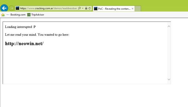 IE11被曝存安全漏洞：攻击者可恶意收集用户数据