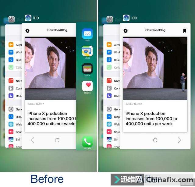 这款插件可模拟苹果iOS 11的使用程序切换器