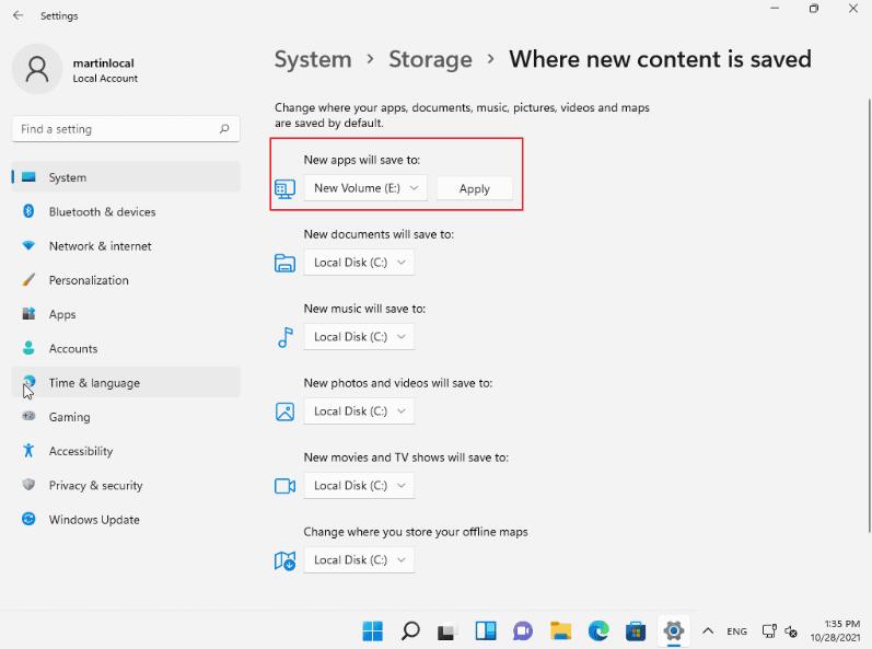 Win11如何更改电脑默认储存路径？Win11默认储存位置更改教程