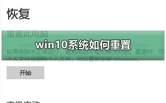 Win10系统如何重置？Win10系统重置的教程