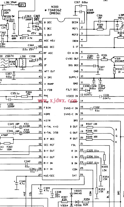 TDA8362引脚功能参数电压值