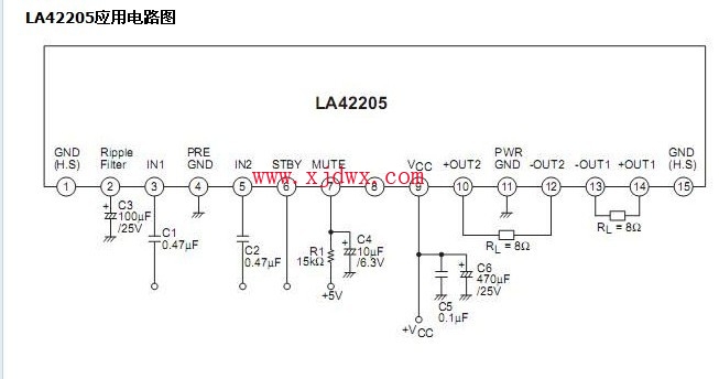 集成块LA42205参数各引脚功能参数