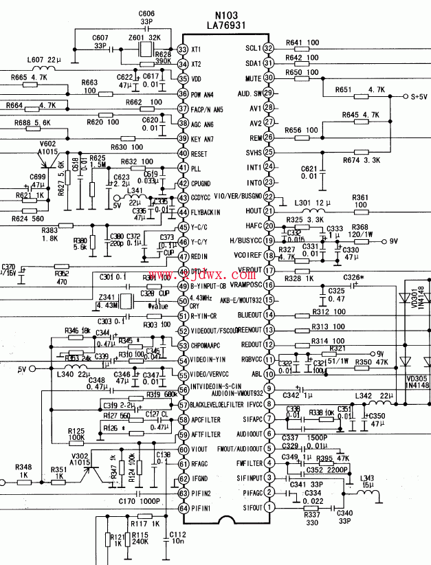 KONKA【康佳】超级芯片LA76931各脚功能参数
