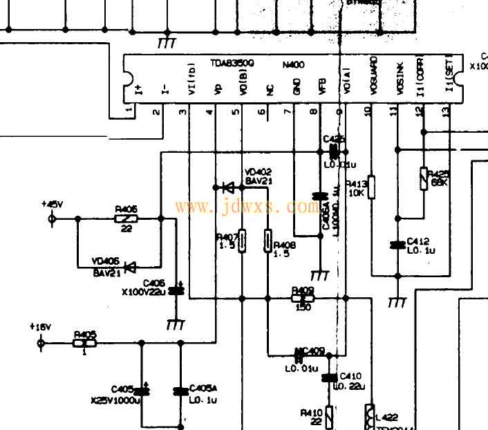 场输出TDA8350Q引脚功能电压值参数
