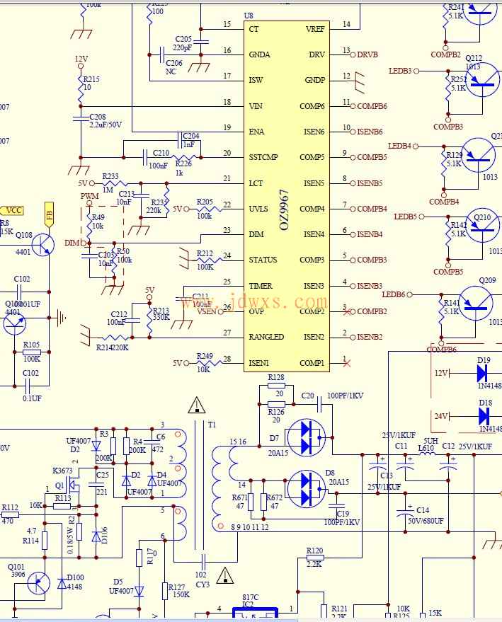 OZ9967GN引脚功能和应用电路图纸