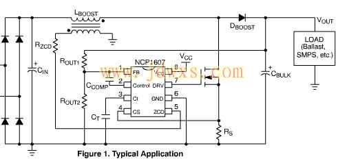 NCP1607引脚功能应用电路图纸