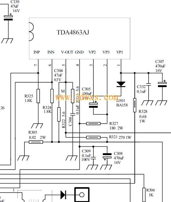 场块TDA4863AJ引脚功能参数