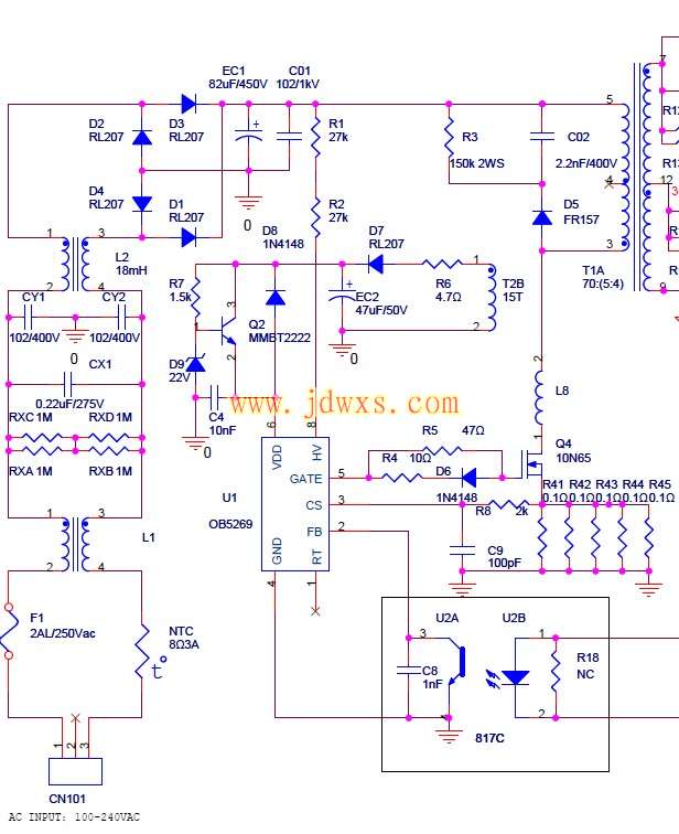 OB5269电路图纸应用引脚功能