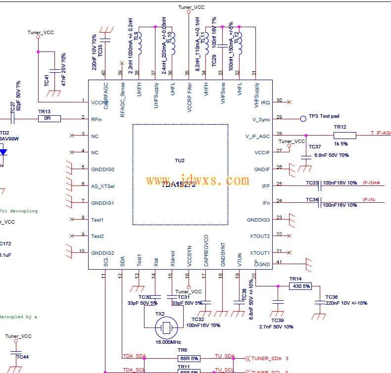 TDA18273电路图纸引脚功能参数