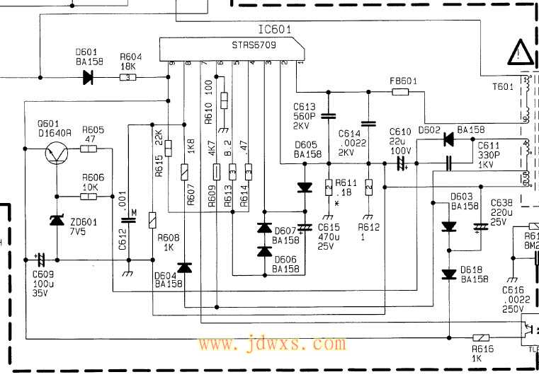 STR6707/STR-6708/STR6709电源厚膜电路引脚功能和应用电路图纸和维修实例