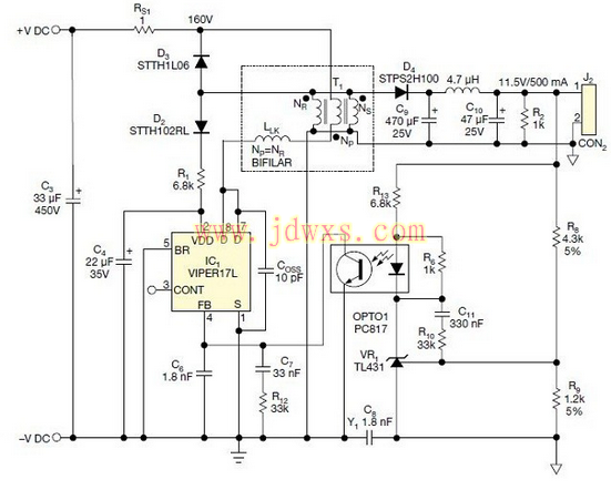 VIPER17L引脚功能资料和应用电路图纸