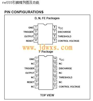 ne555引脚图及功能电压参数电路图纸