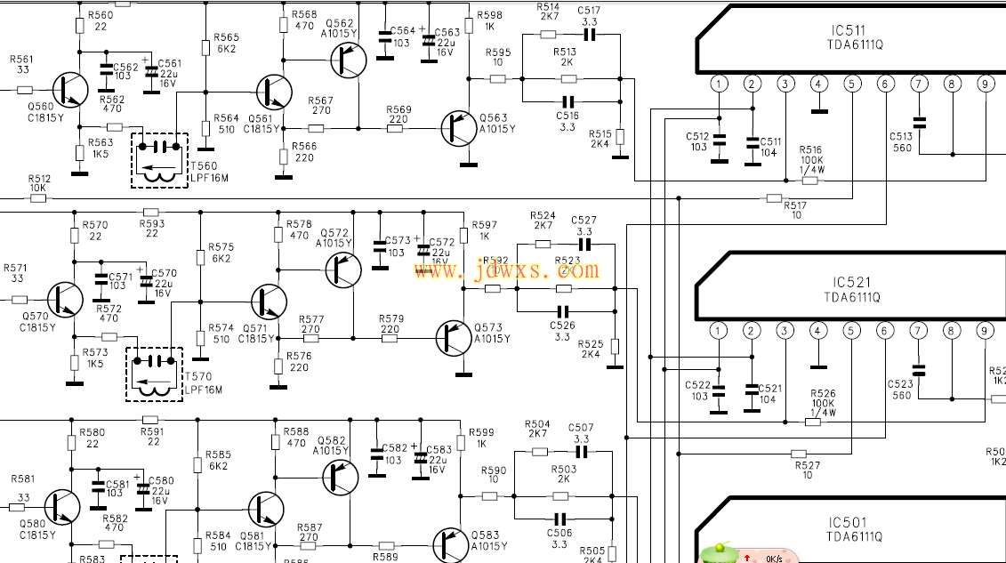 TDA6111Q各引脚功能及电压【附电路图纸】